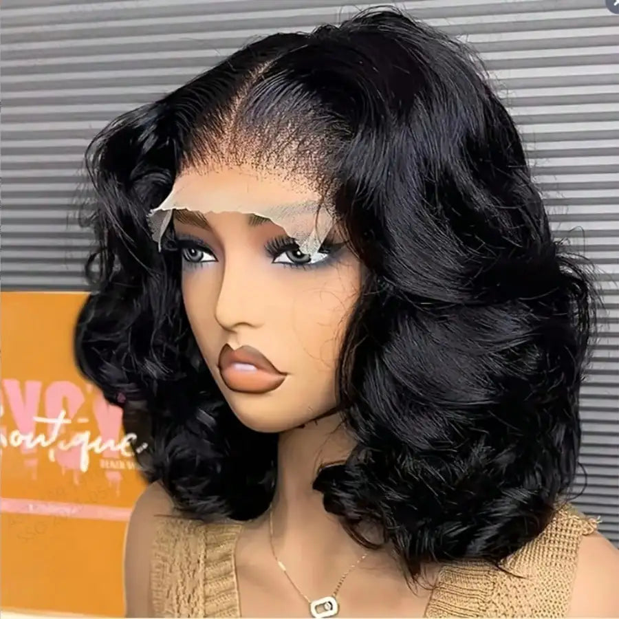 LETMIEO Body Wave Lace Front Virgin Hair Bob Wig Pre-Plucked