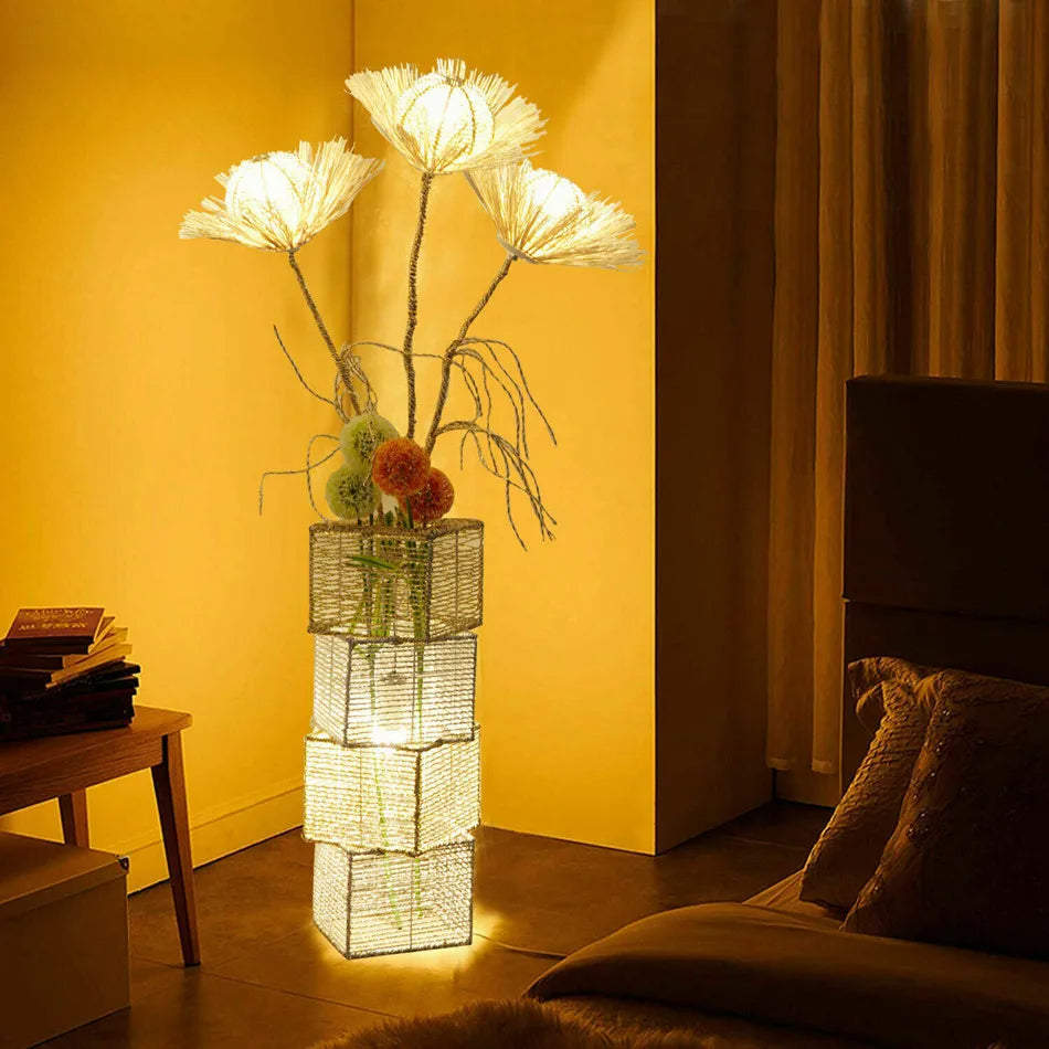 Modern Decorative Floor Lamp LED Rattan Tree Lantern