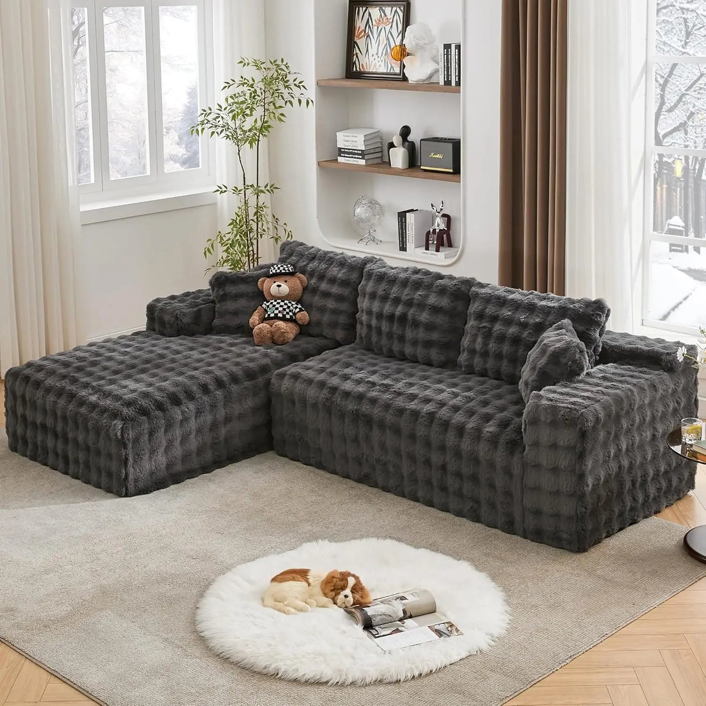 Memory Foam Cloud Sectional Sofa With Upgraded Fabric