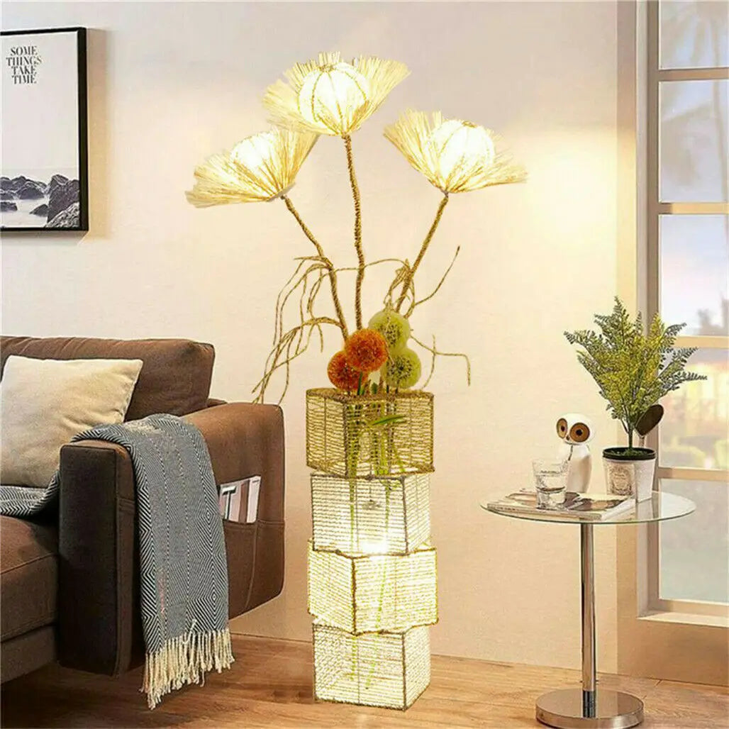 Modern Decorative Floor Lamp LED Rattan Tree Lantern