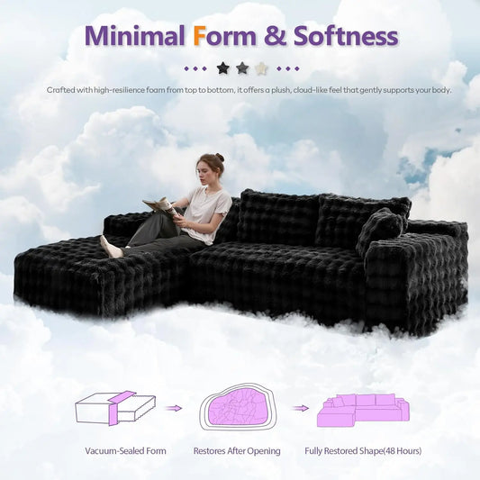 Memory Foam Cloud Sectional Sofa With Upgraded Fabric