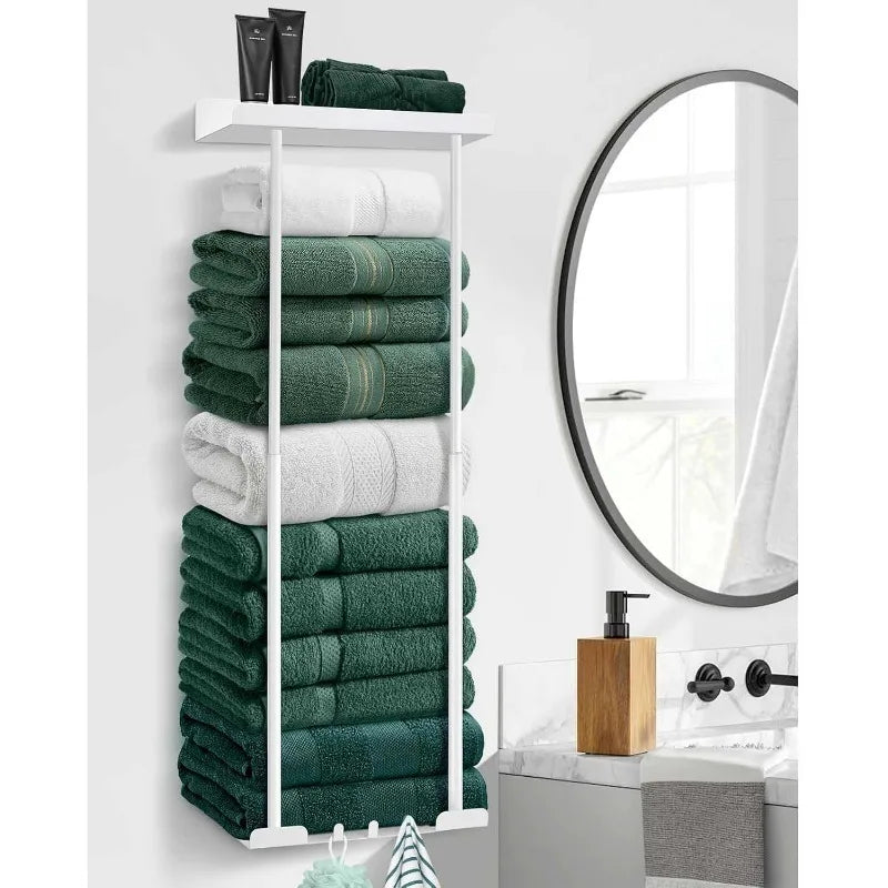 Stainless Steel Wall Mounted Towel Rack Double Arm