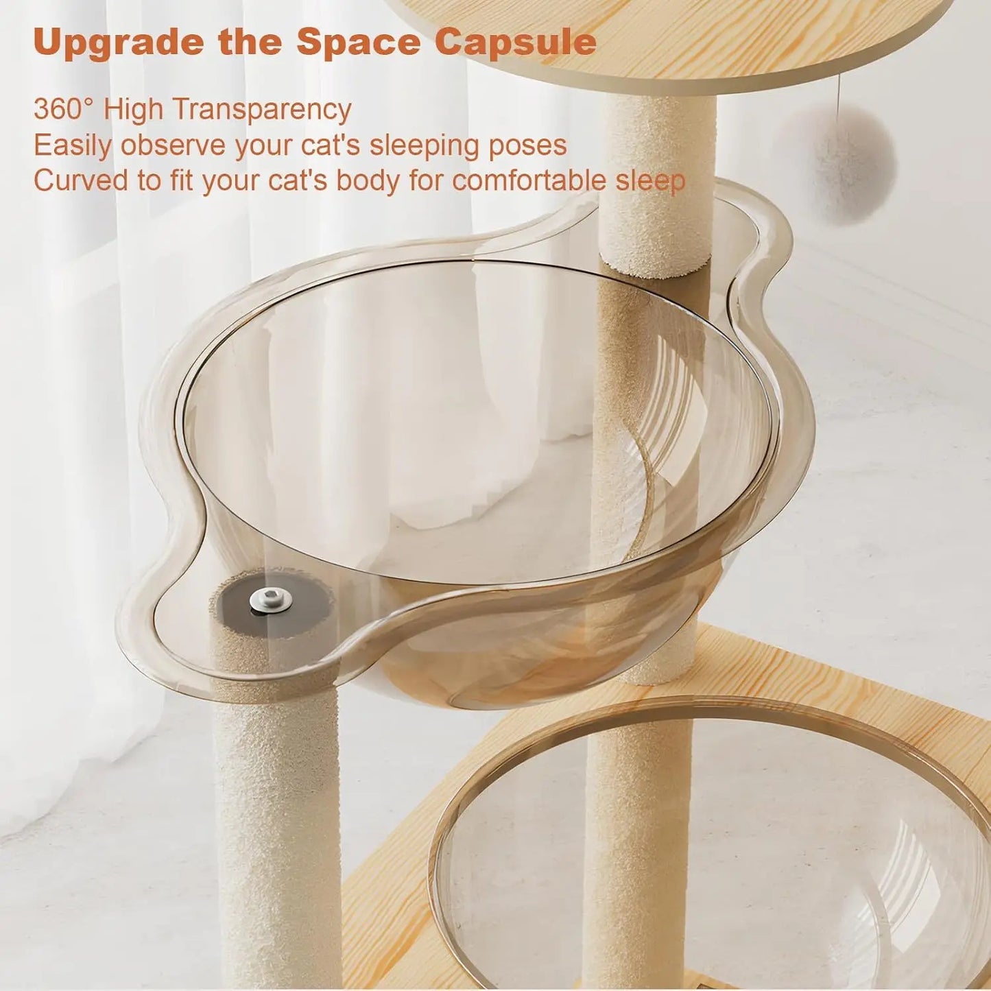 Modern Wood Cat Tower With Sisal Scratching Posts