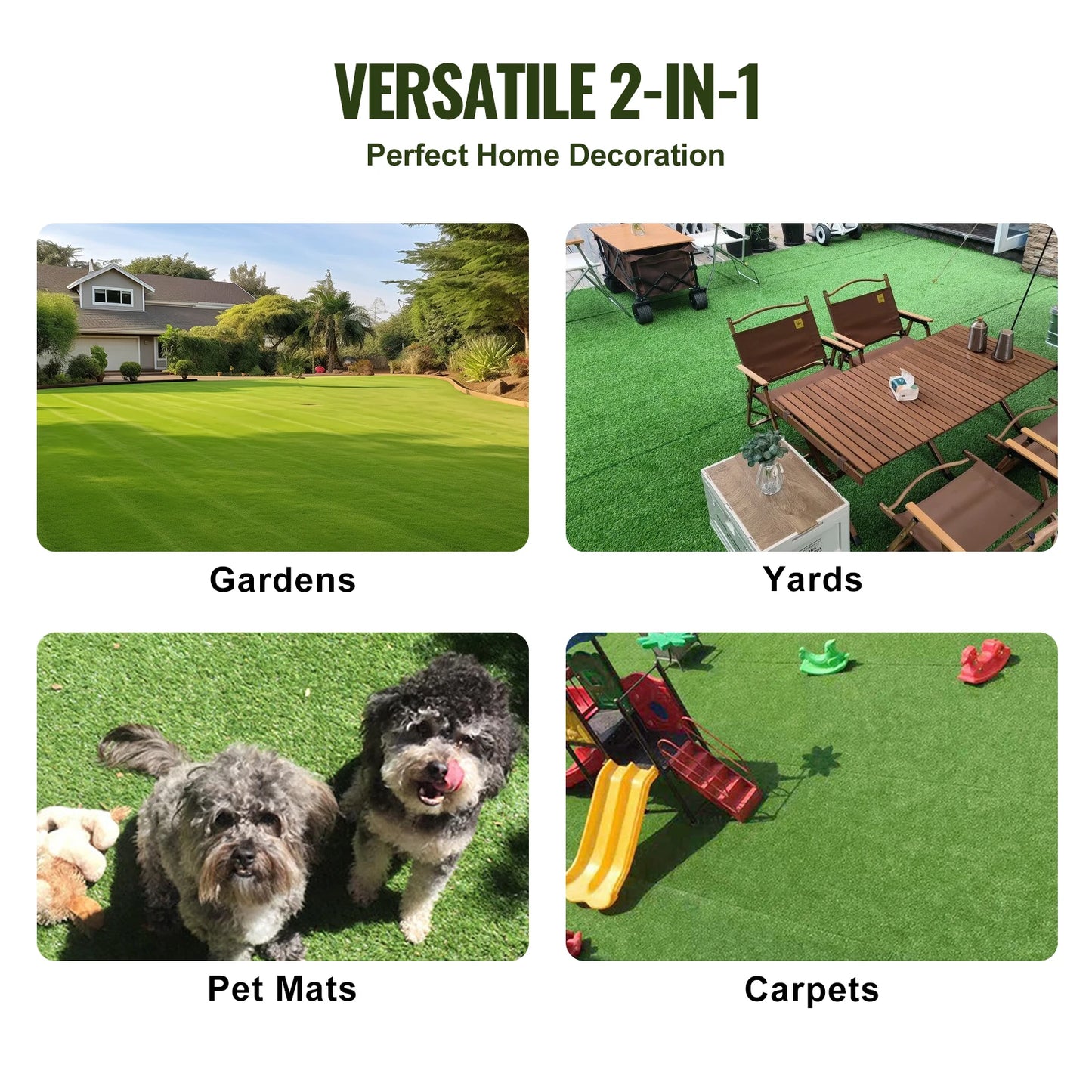 NONECN Artificial Grass Rug Outdoor Turf Mat Easy to Clean