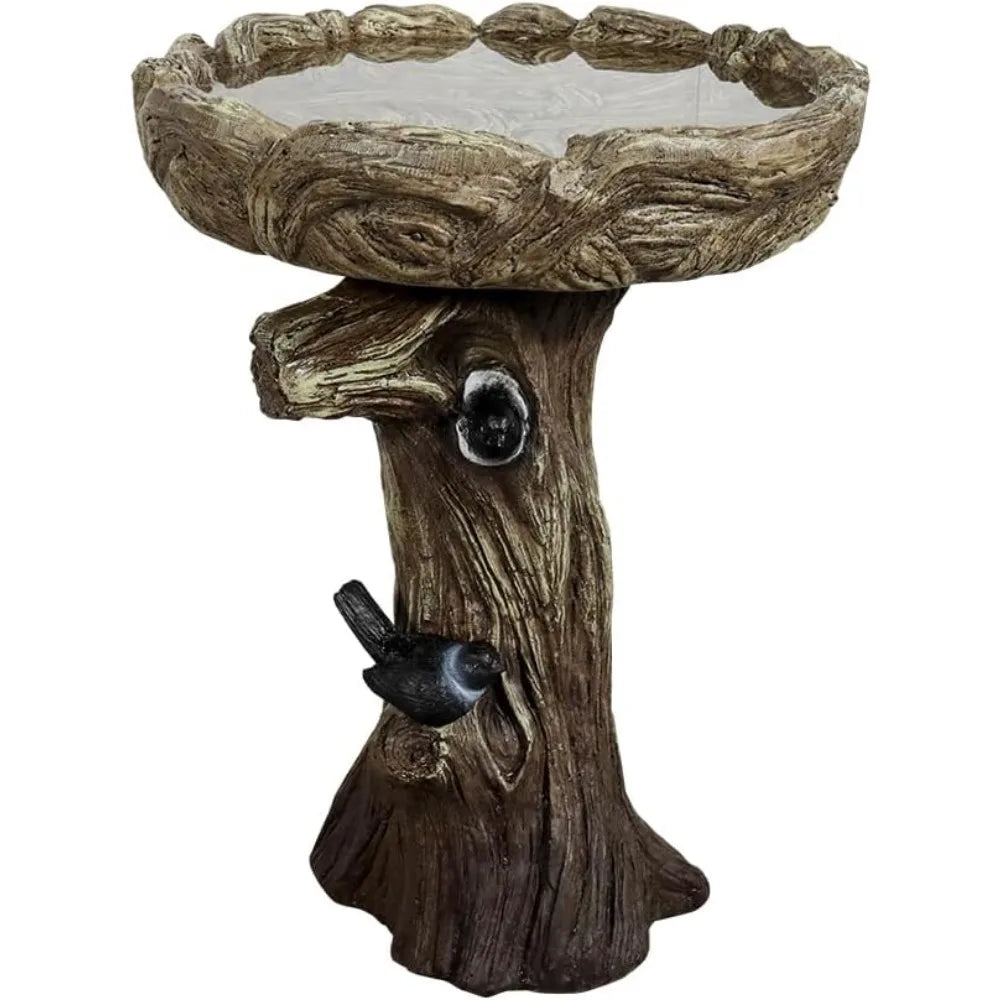 Fibre Reinforced Concrete Bird Bath With Birds Outdoor Decor