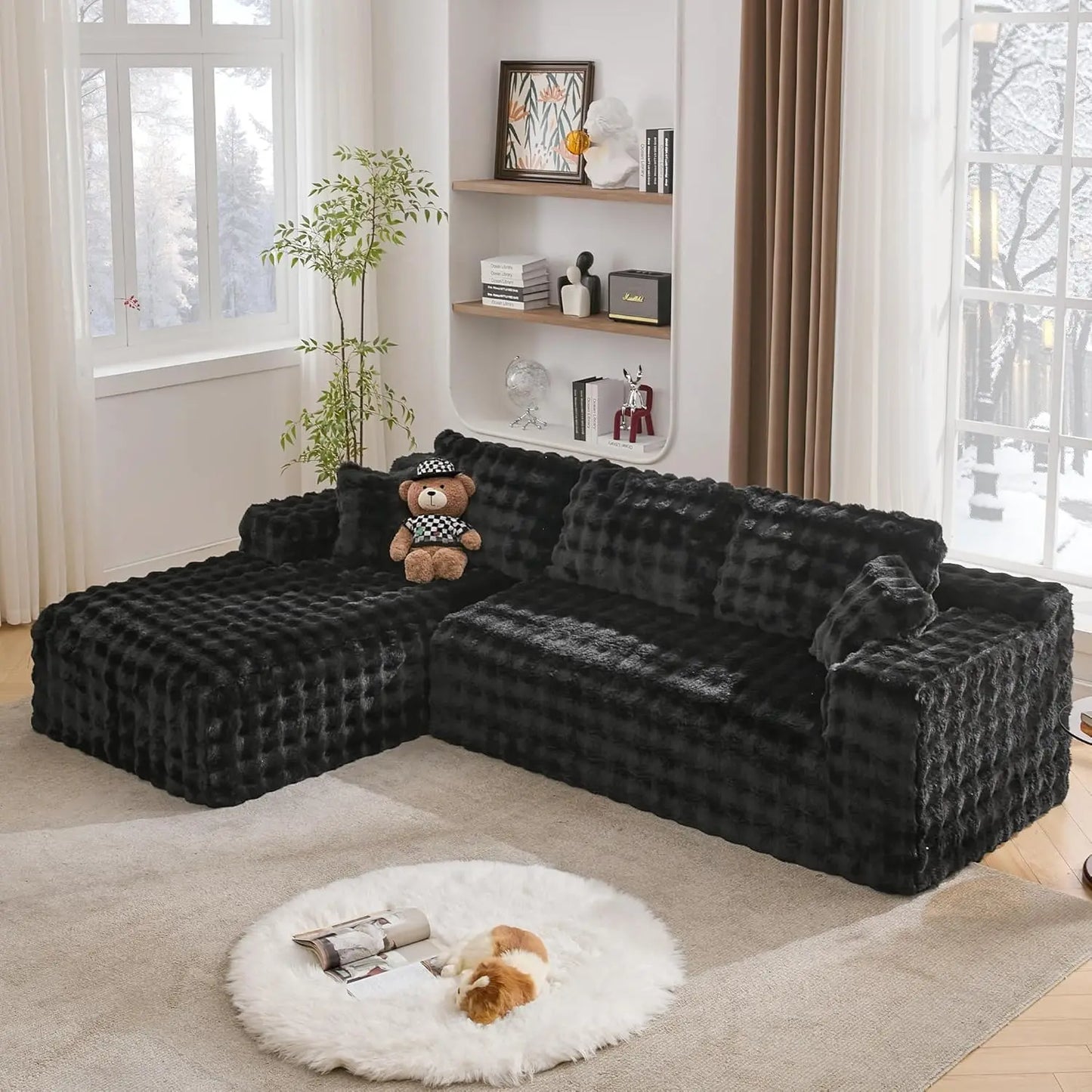 Memory Foam Cloud Sectional Sofa With Upgraded Fabric