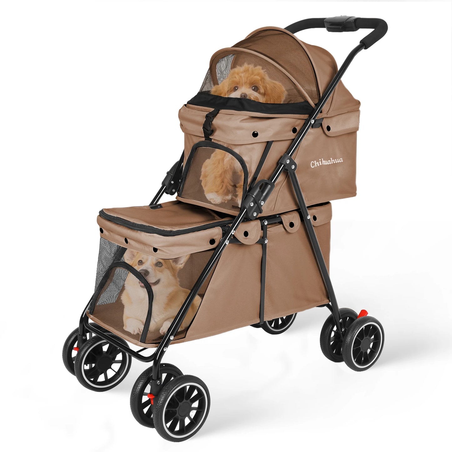 CHIHUAHU 2-in-1 Double Pet Stroller For Small Dogs And Cats
