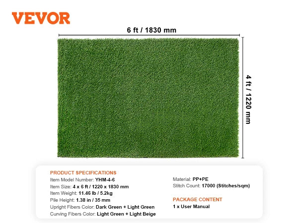 NONECN Artificial Grass Rug Outdoor Turf Mat Easy to Clean