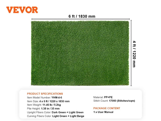 NONECN Artificial Grass Rug Outdoor Turf Mat Easy to Clean