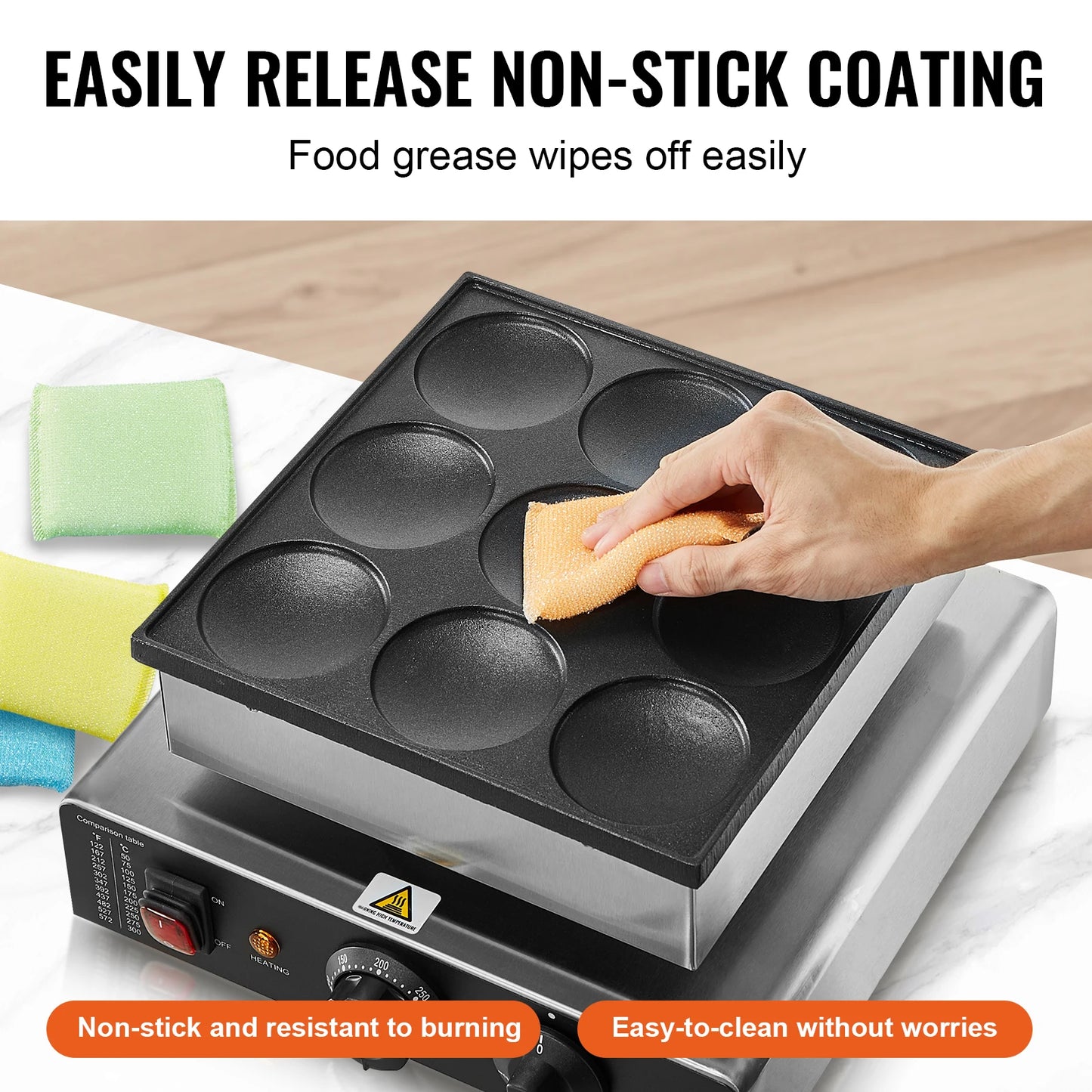 SucceBuy Dutch Pancake Maker Dorayaki Poffertjes Grill