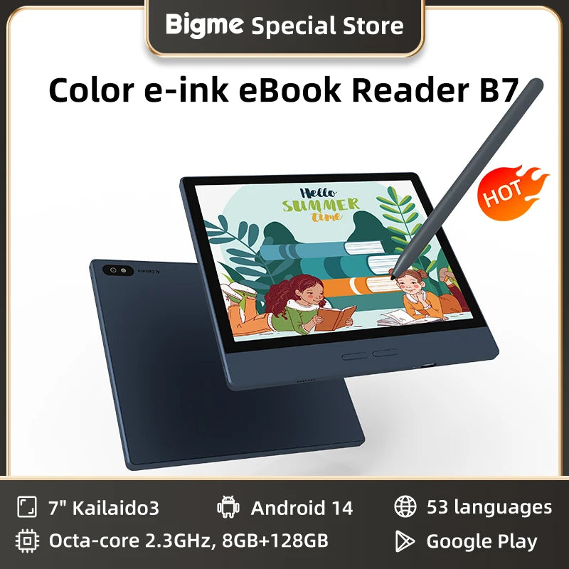 BIGME B7 Epaper Ebook Reader With Android 14 Handwritten Support