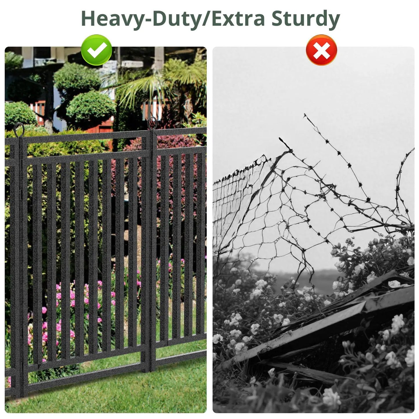 Rustproof Decorative Metal Garden Fence for Pets and Yard