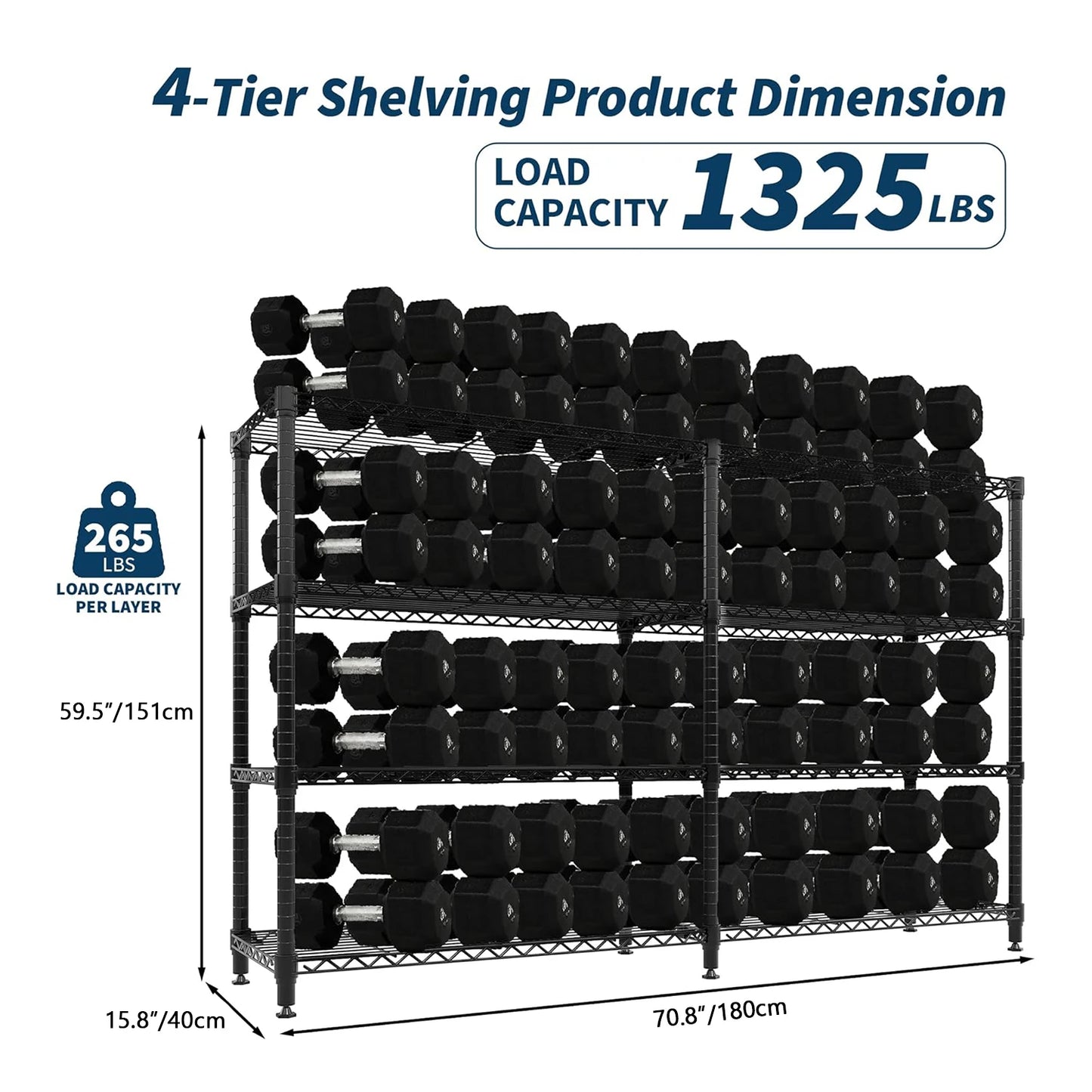 TWISTER.CK Heavy Duty Five Tier Metal Storage Shelves Garage Pantry