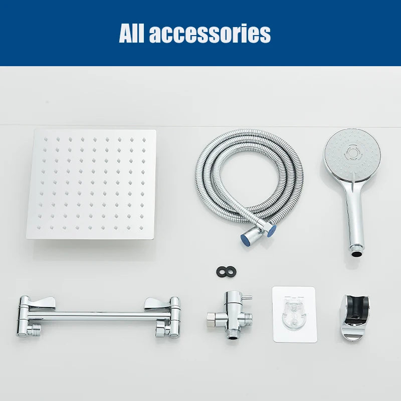 Dfrkjhre Concealed Shower Set With Rainfall Head And Long Hose