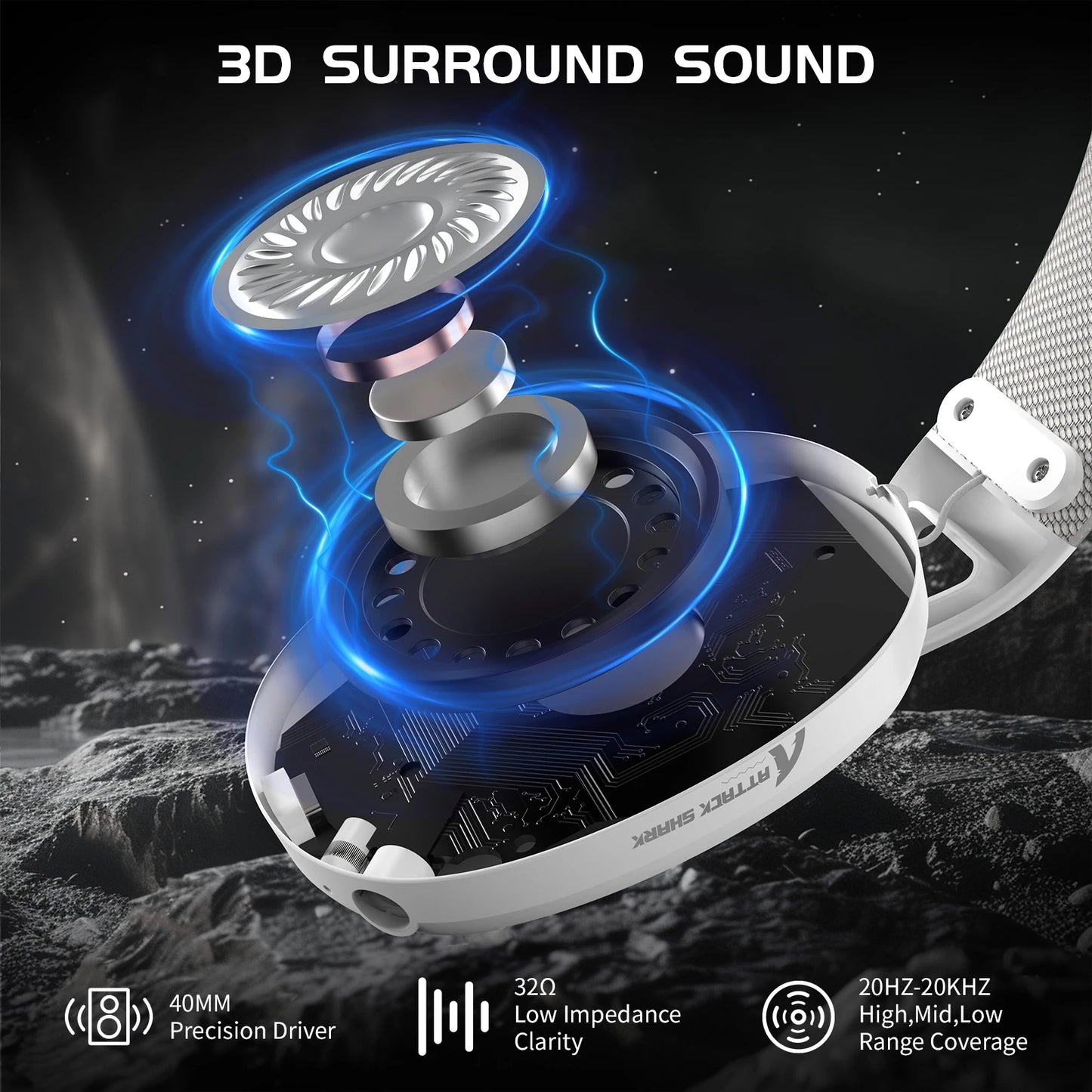 Attack Shark L80 Ultra-Light Tri-Mode Wireless Gaming Headset