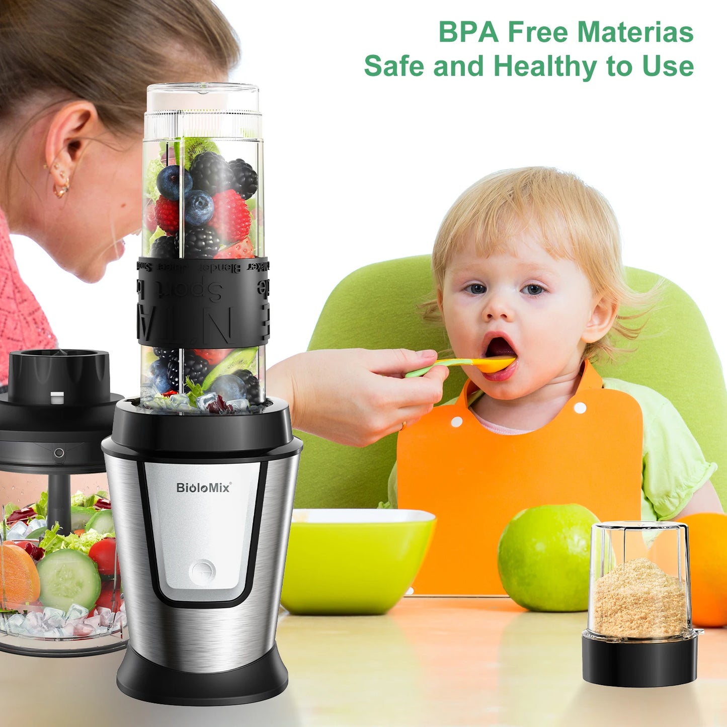 Biolomix 3 In 1 Multifunctional Food Processor 700W Portable