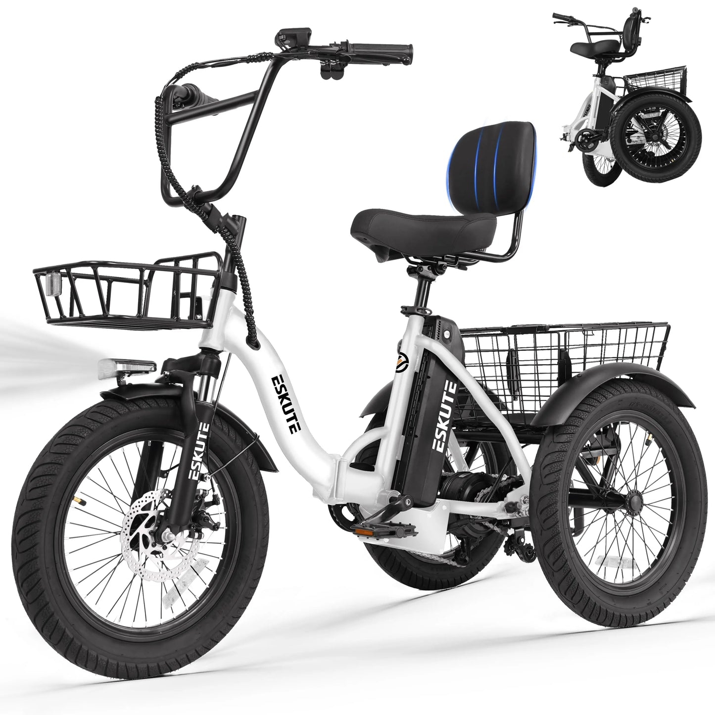 ESKUTE T300 Electric Trike With Foldable Frame And Fat Tires