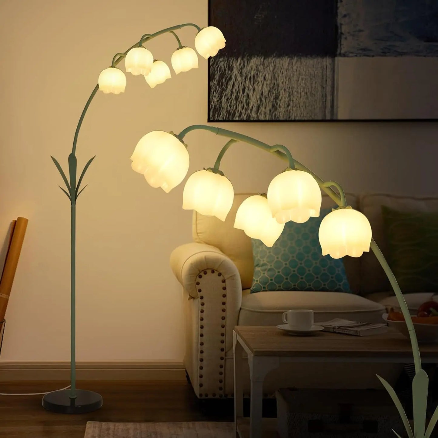Arc Flower Floor Lamp With 5 LED Bulbs Foot Switch