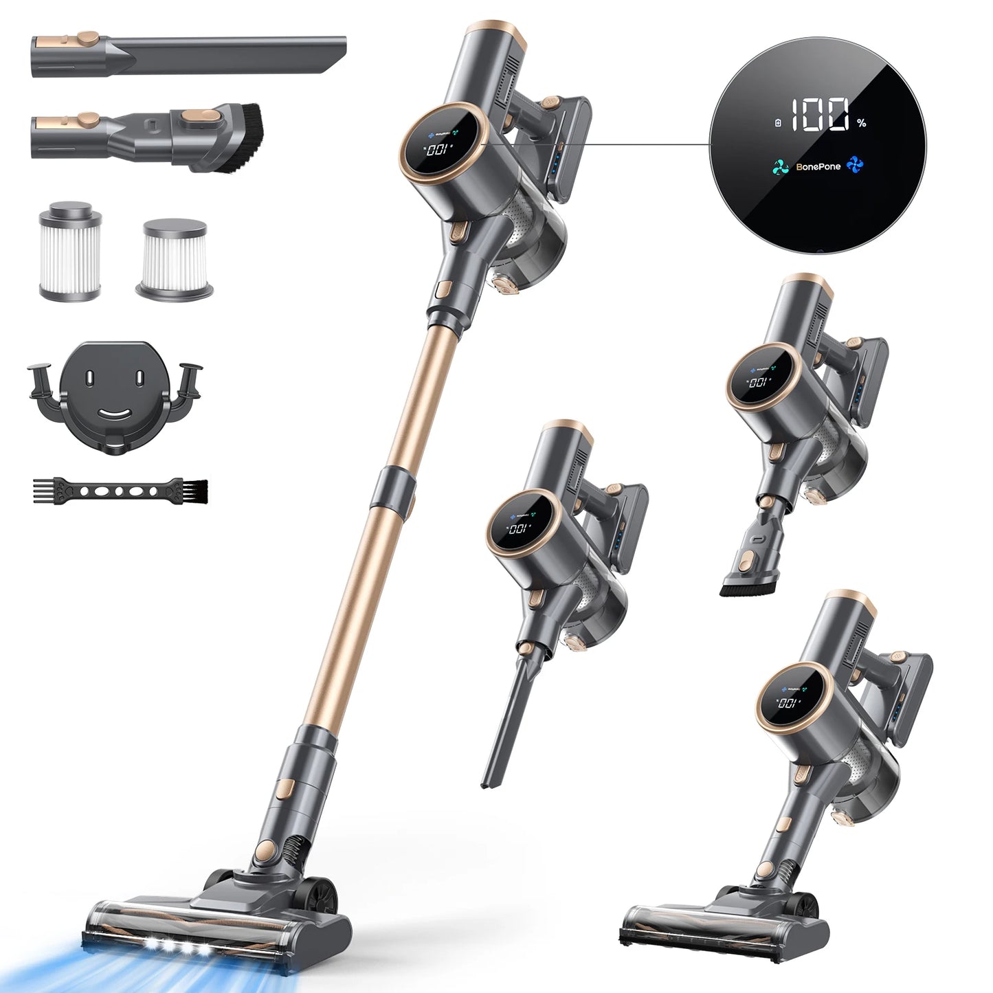 N12S Cordless Vacuum Cleaner 25Kpa LED Display Ultra Quiet