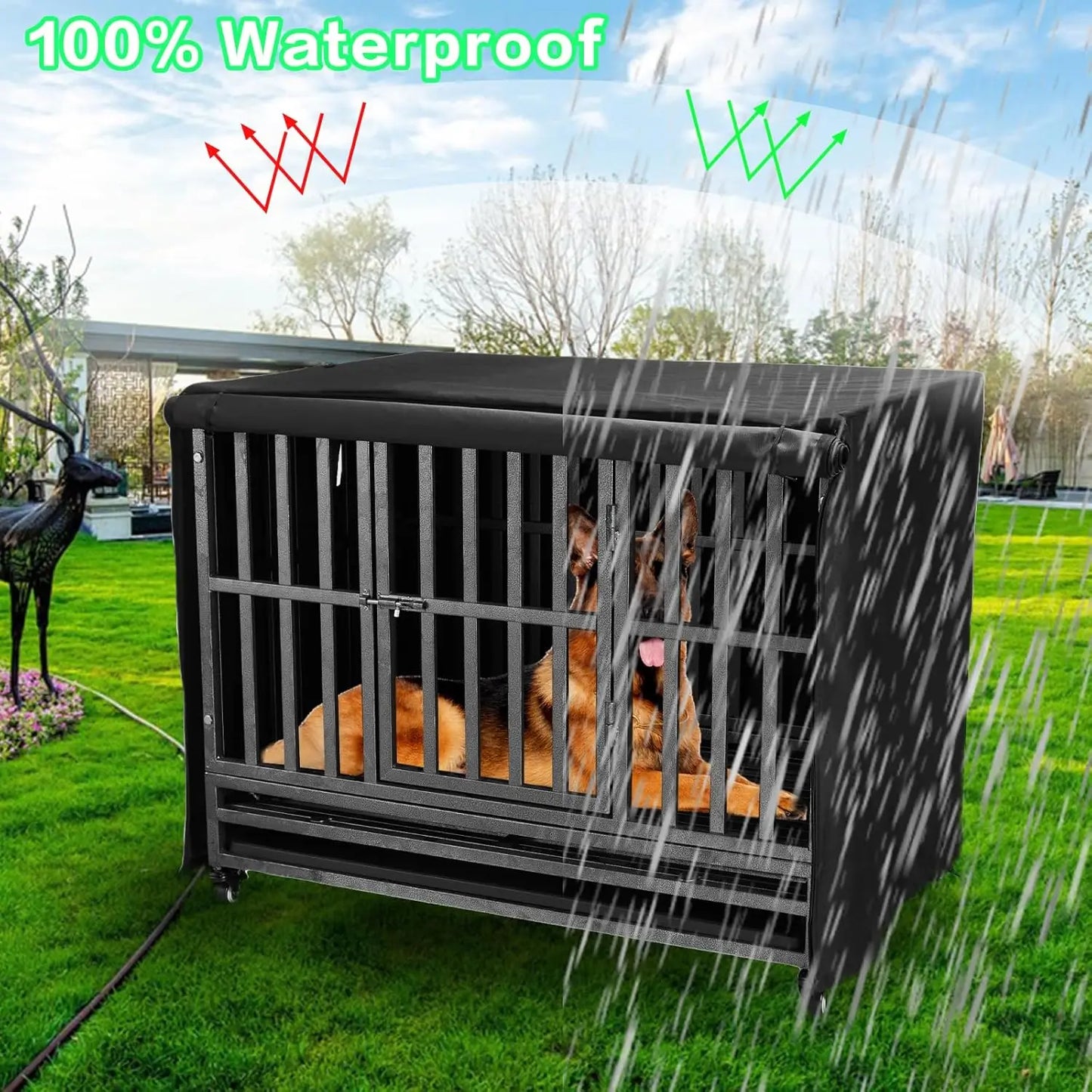 Heavy Duty Dog Crate Cover With Insulation And Breathable Window