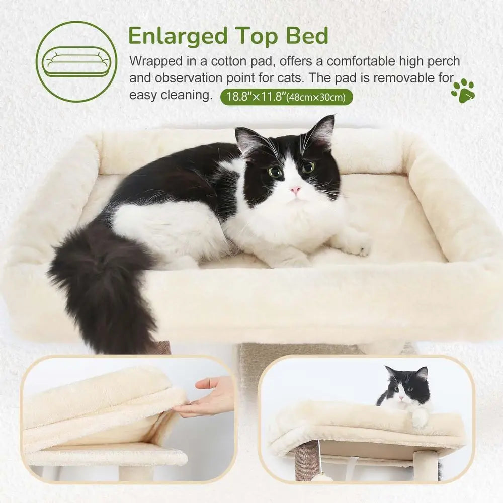 GloCat Cat Tree Tower With Scratching Post And Condo