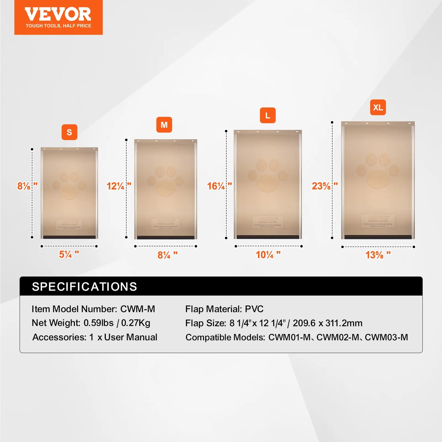 SucceBuy Pet Door Replacement Flap Magnetic Strip Weatherproof Thickened PVC