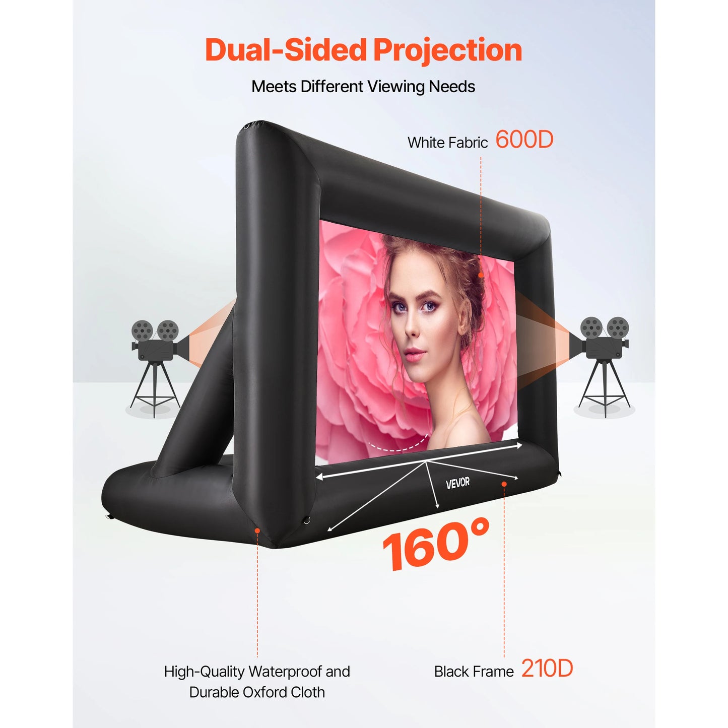 SucceBuy Inflatable Projector Screen With 120W Air Blower For Outdoor Theater