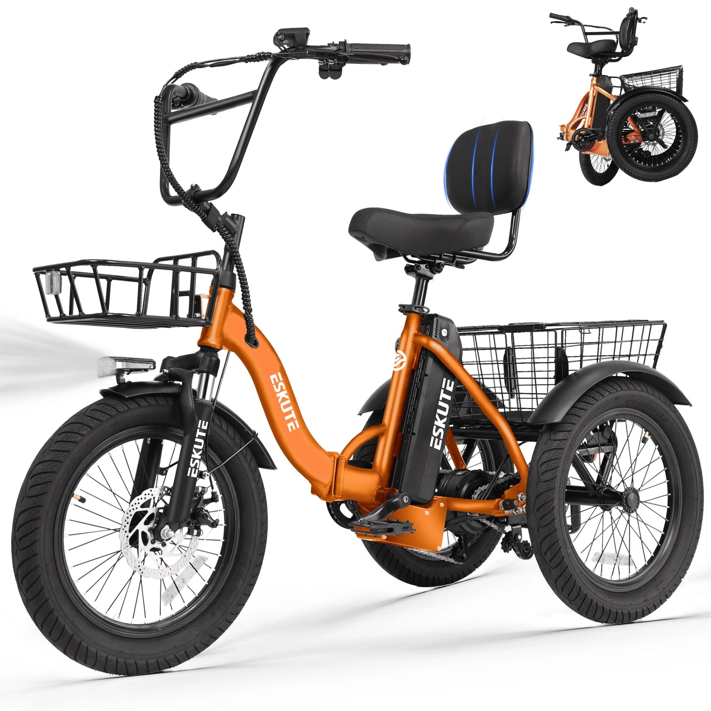 ESKUTE T300 Electric Trike With Foldable Frame And Fat Tires