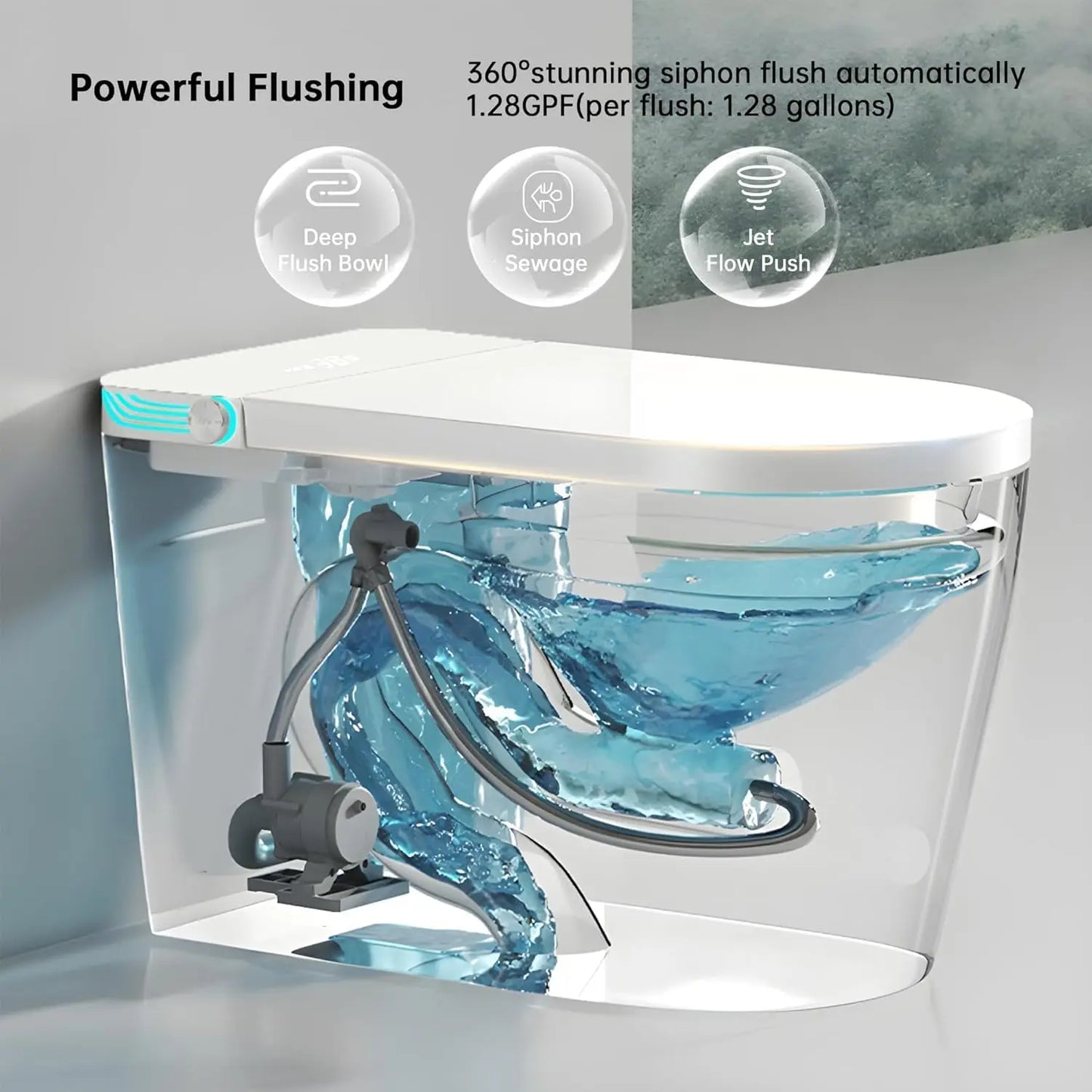 Elongated Tankless Smart Toilet With Bidet And Automatic Flush