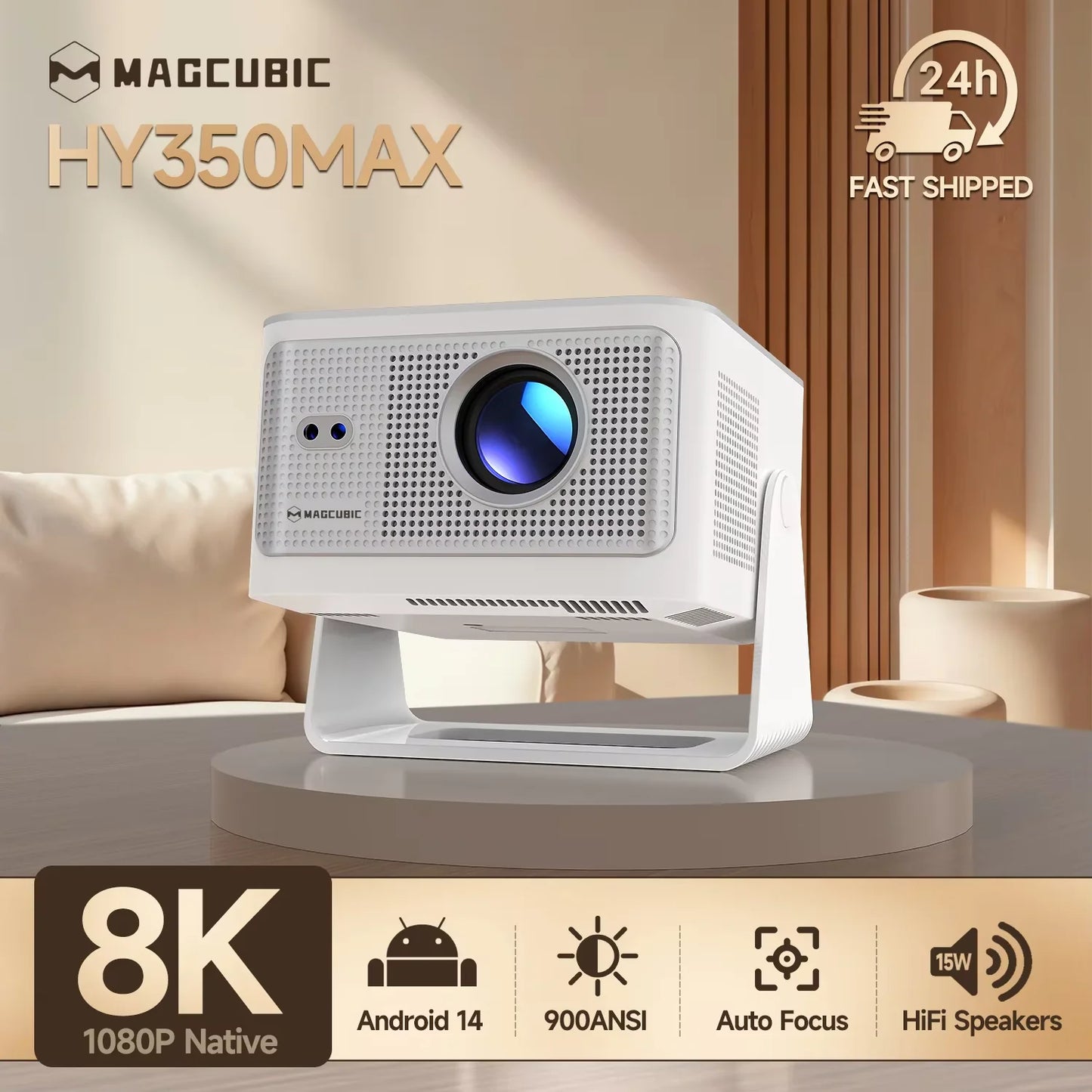 Magcubic Android 14 900 ANSI Projector Auto Focus Native 1080P