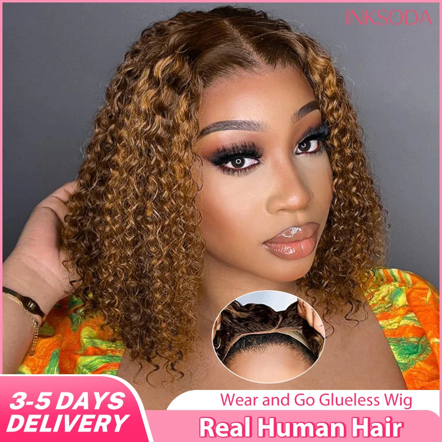Inksoda Glueless Deep Wave HD Lace Front Wig Brazilian Hair