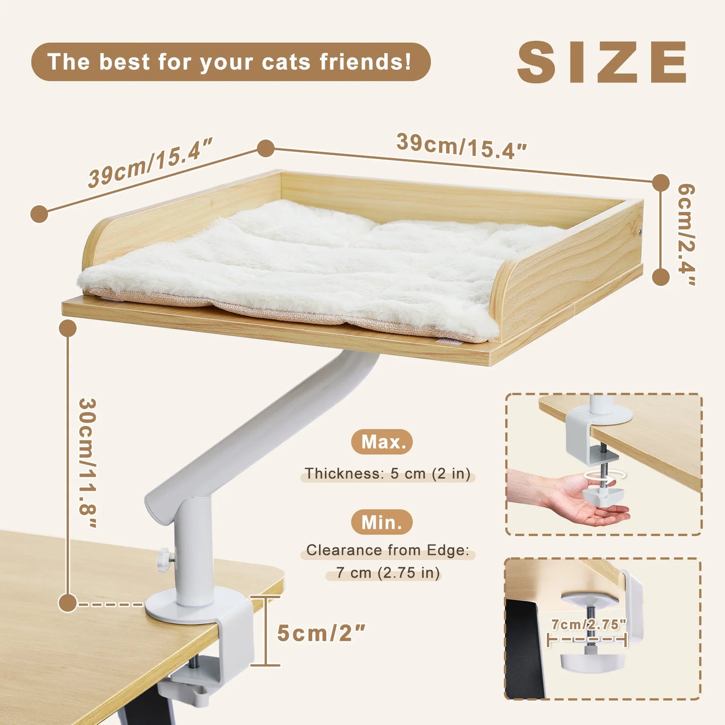 PAWZ Road Cat Desk Bed 360 Rotatable Stand Cozy Hammock