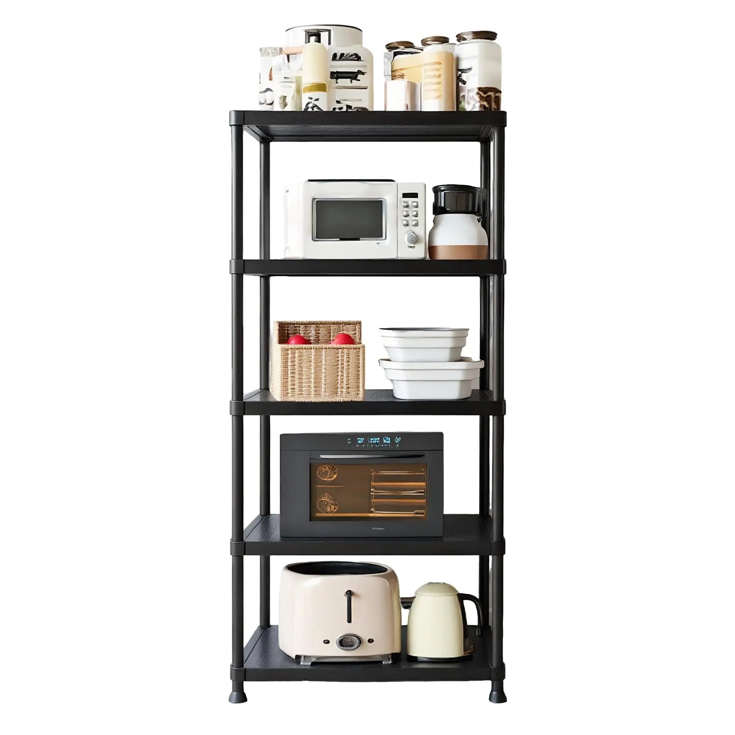 Plastic Storage Shelves 4 Tier Steel Rack Ideal Garage Organization