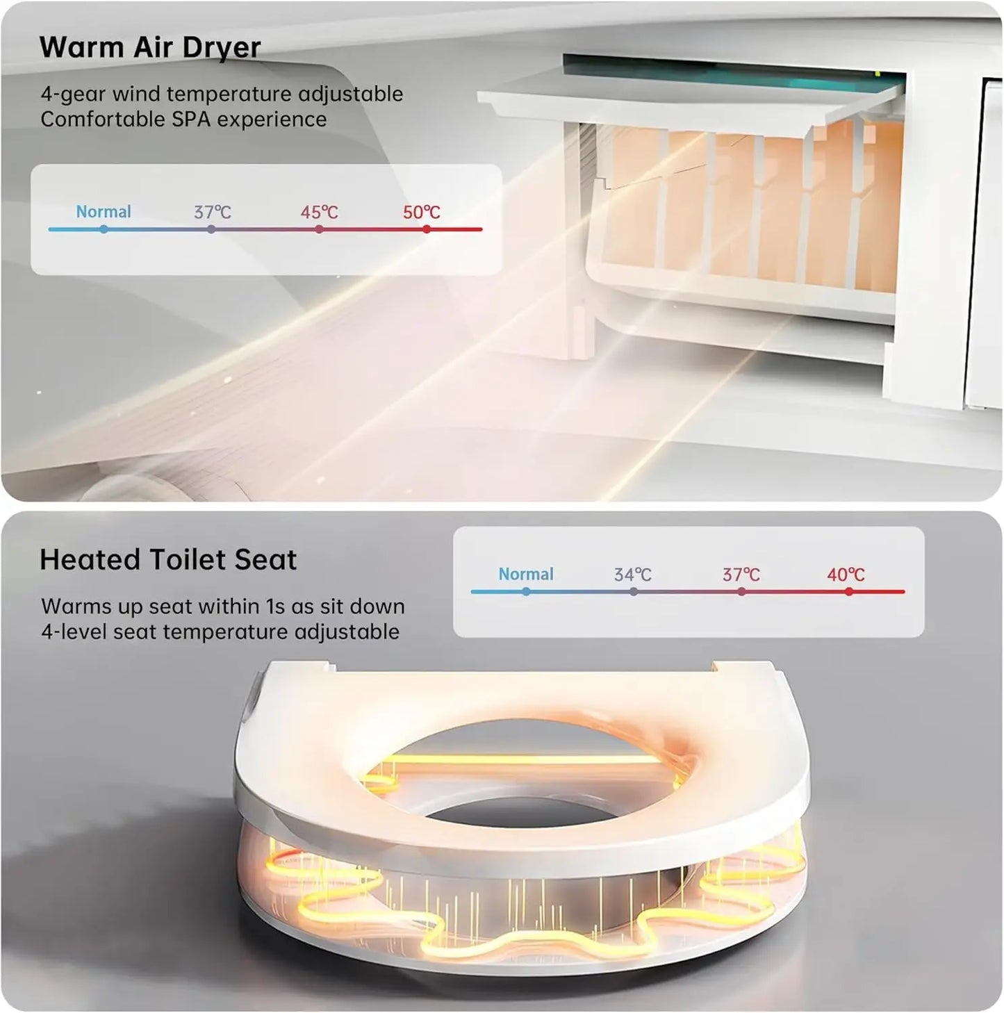 Elongated Tankless Smart Toilet With Bidet And Automatic Flush
