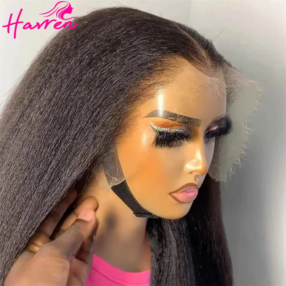 Havren Full Lace Glueless Wig Kinky Straight Vpart Human Hair