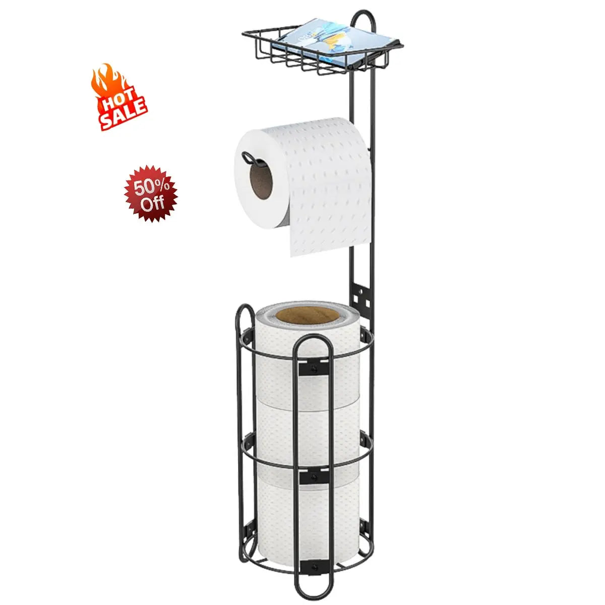 Stainless Steel Rustproof Floor Toilet Paper Holder Stand