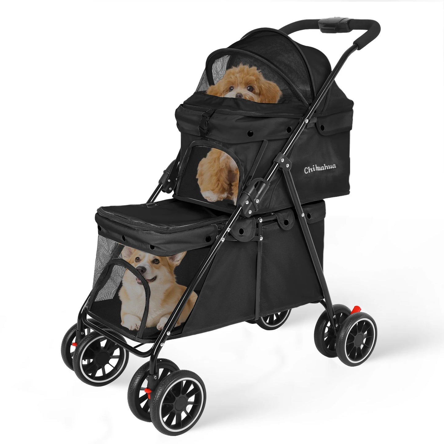 CHIHUAHU 2-in-1 Double Pet Stroller For Small Dogs And Cats