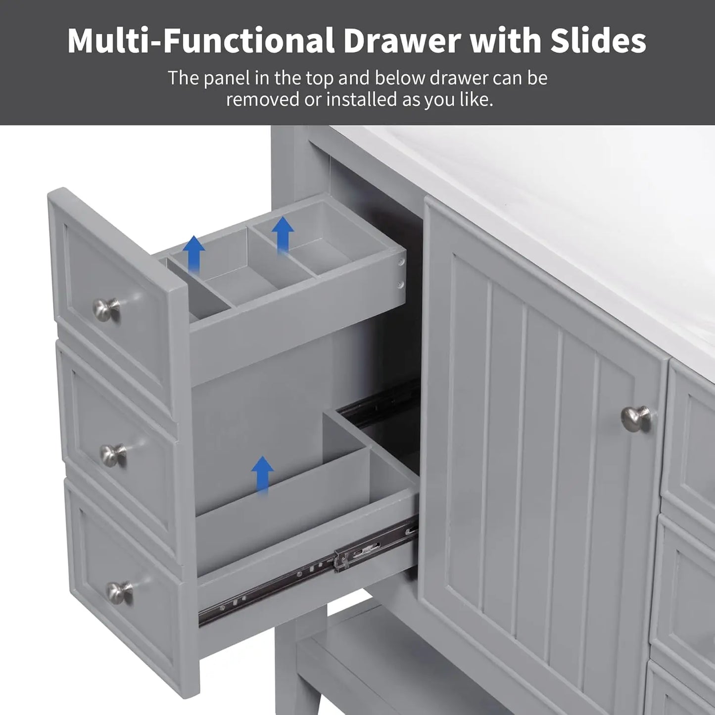 Bathroom Vanity Cabinet Sink Top Combo With Three Drawers