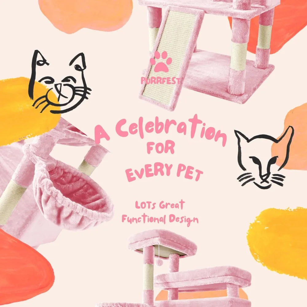 Cat Tree Tower With Scratching Posts Perches And Caves