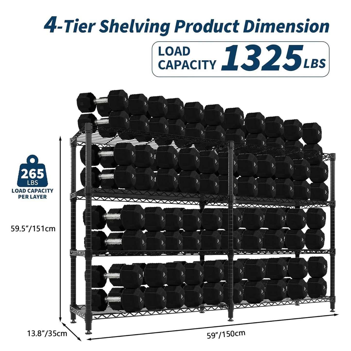 TWISTER.CK Heavy Duty Five Tier Metal Storage Shelves Garage Pantry