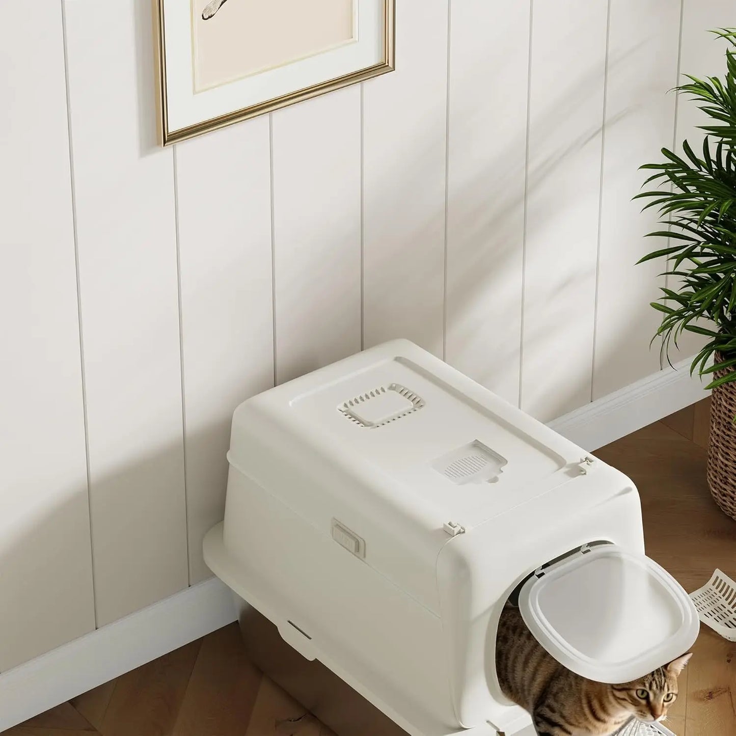 HiMISS Stainless Steel Cat Litter Box Odor Free Anti Leakage