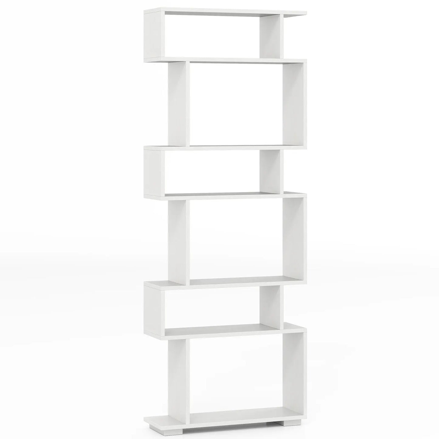 HOMASIS S-Shaped Geometric Bookshelf With Anti-Toppling Kits