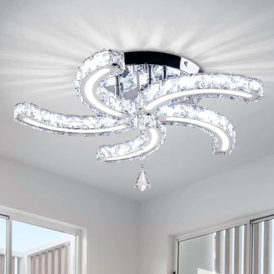 FRIXCHUR Modern Acrylic Crystal Chandeliers LED Ceiling Light Fixtures