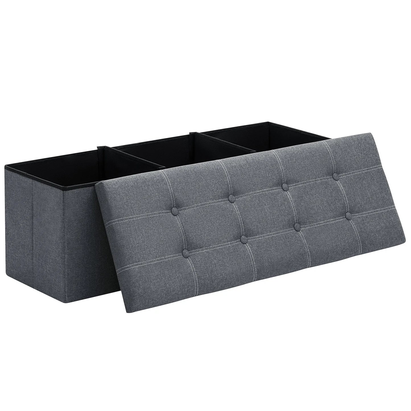 Hommpa Foldable Stool Ottoman Storage Bench For Living Room