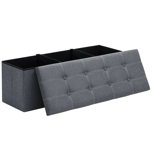 Hommpa Foldable Stool Ottoman Storage Bench For Living Room