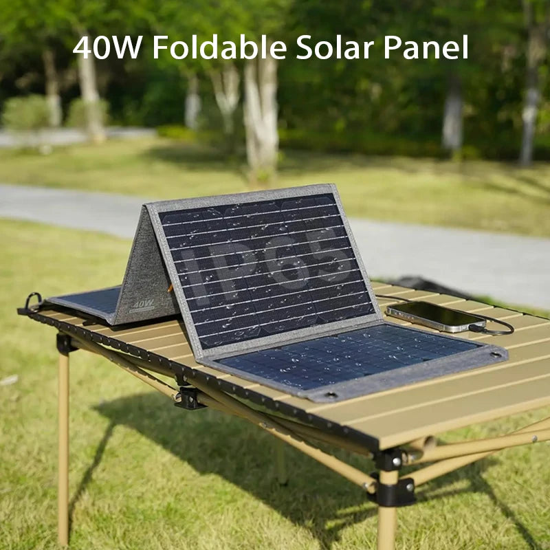 MHPOWOS 40W Foldable Solar Panel USB Charger Outdoor Camping