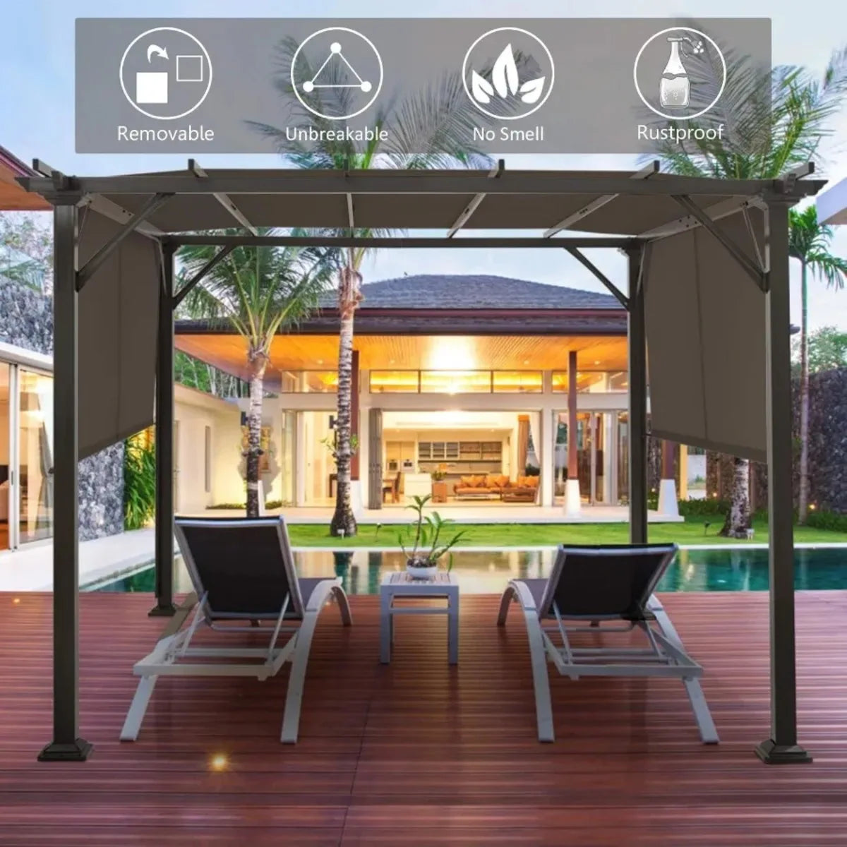 XIUWO Universal Canopy Cover 2 Pack For Outdoor Pergola