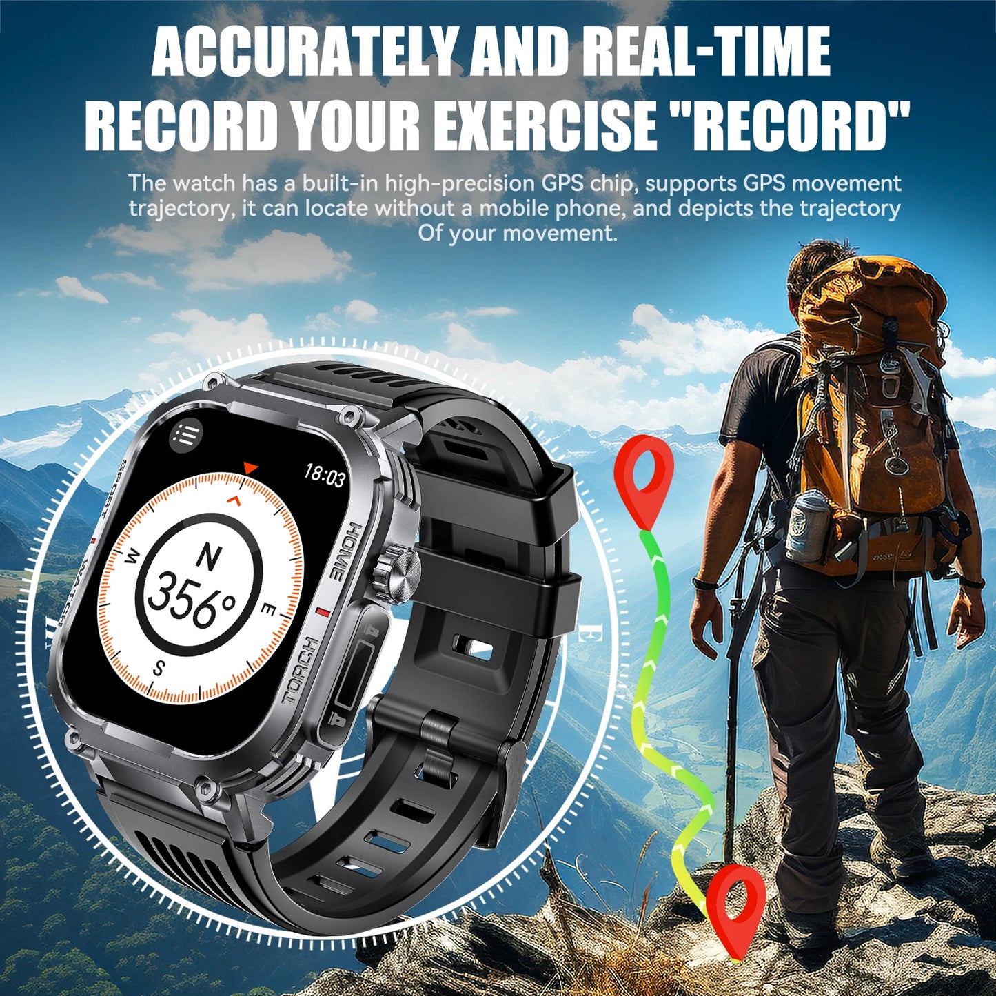 EIGIIS Smart Watch Men 3ATM Waterproof With Heart Rate