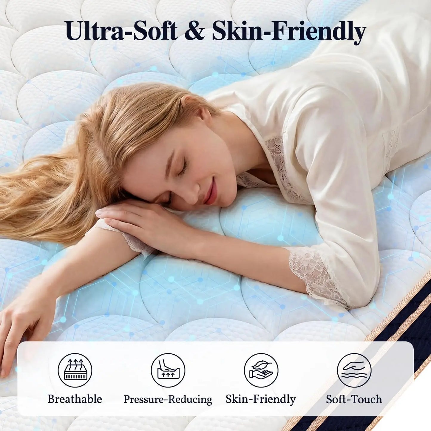 NONECN Gel Memory Foam Hybrid Mattress In A Box Comfort