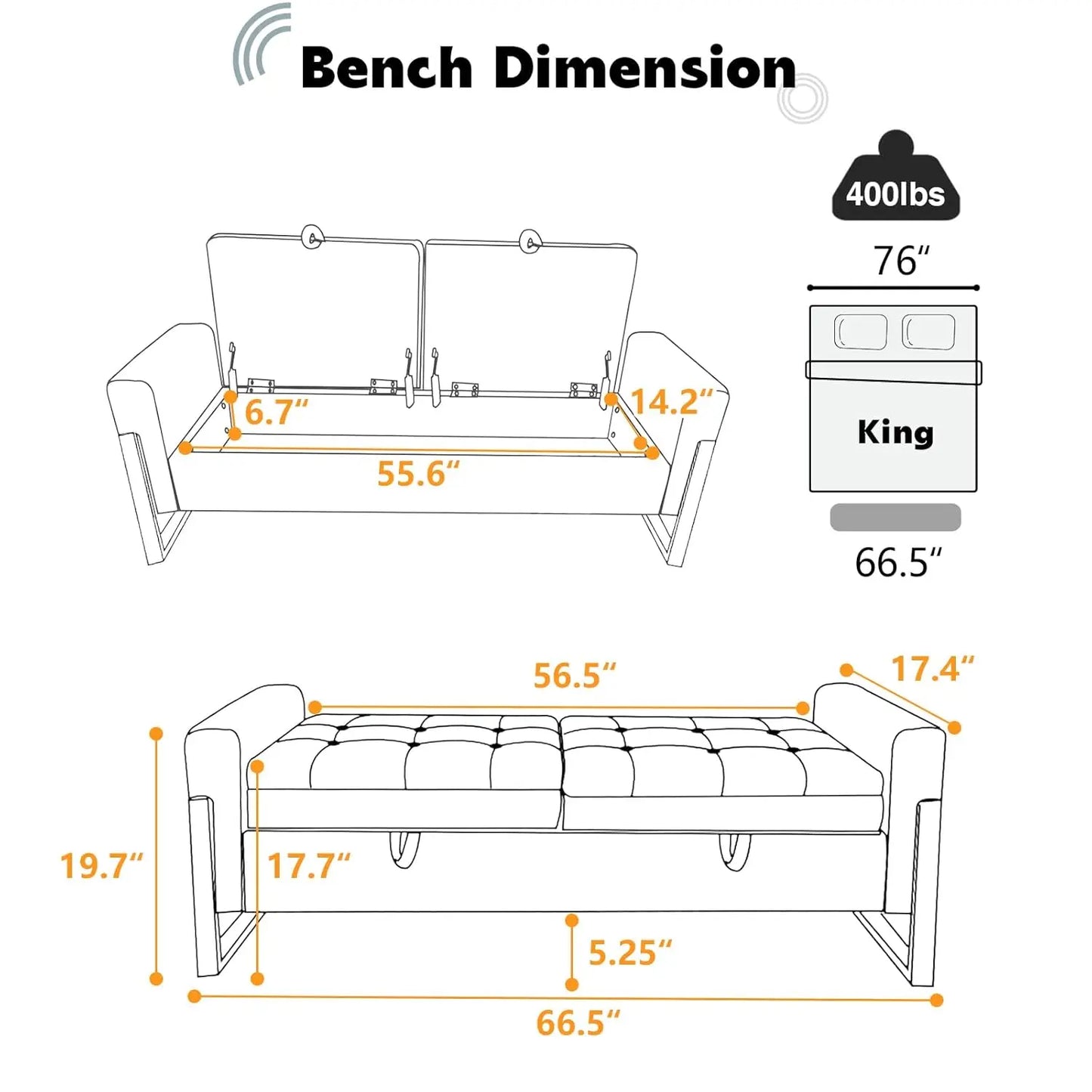 End Of Bed Storage Bench Velvet Upholstery With Metal Legs
